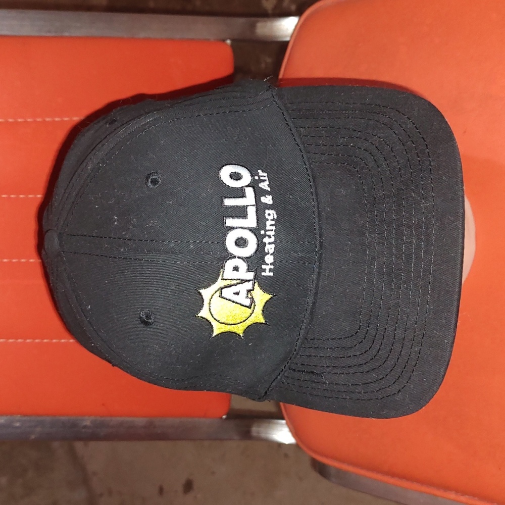 APOLLO Heating & Air Embroidered Strap-on Black Hat